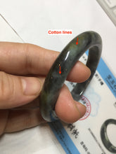 Load image into Gallery viewer, 54.5mm certified Type A 100% Natural dark green/black(青花)/red/brown Jadeite Jade bangle PD126-6288
