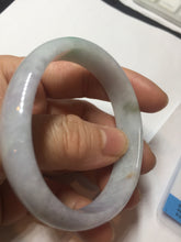 Load image into Gallery viewer, 45mm Certified Type A 100% Natural sunny green purple orange white(FU LU SHOU) flat Oval Jadeite Jade Bangle PJ71-2209
