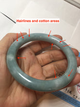 Load image into Gallery viewer, 60.5mm certified 100% natural light green/blue chubby round cut jadeite jade bangle PC99-9145
