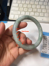 Load image into Gallery viewer, 59.8mm Certified Type A 100% Natural white/purple/green round cut jadeite Jade bangle PE123-0295
