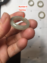 Load image into Gallery viewer, Size 4 1/2 -8 1/2 100% natural type A icy watery light green yellow gray black jadeite jade band ring PC226
