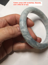Load image into Gallery viewer, 62.8mm Certificated Type A 100% Natural White blue Jadeite Jade bangle AA118-8435

