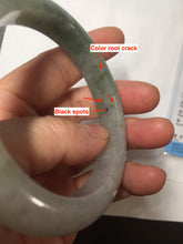 Load image into Gallery viewer, 55.3mm certified type A 100% Natural light green dark green gray(淡油青) black jadeite jade bangle BS152-0491
