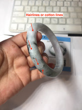 Load image into Gallery viewer, 61.2mm Certified Type A 100% Natural light green/white/purple Jadeite Jade bangle PJ68-3844
