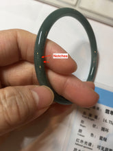 Load image into Gallery viewer, 55mm Certified Type A 100% Natural dark green/blue/gray Guatemala slim round cut Jadeite bangle PE60-7065
