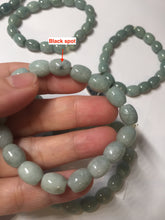 Load image into Gallery viewer, 9.8x8mm 100% natural type A light green blue olive(Lulutong) jadeite beads bracelet group Bp188
