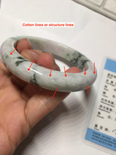 Load image into Gallery viewer, 57.7mm certified 100% natural green/purple/brown(Fu Lu SHOU) with green floating flowers jadeite jade bangle PD141-6311
