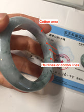 Load image into Gallery viewer, 55mm Certified Type A 100% Natural light green purple with floating flowers Jadeite bangle AY128-6647
