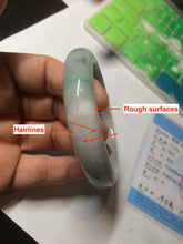 Load image into Gallery viewer, 57.7mm certificated Type A 100% Natural sunny green/white/purple Jadeite Jade bangle AY49-4128
