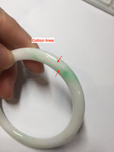 Load image into Gallery viewer, 55.5mm Certified Type A 100% Natural sunny green/white(白底青) flat Jadeite Jade bangle PE40-2866
