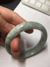 Load image into Gallery viewer, 57mm certified Type A 100% Natural light green gray Jade jadeite bangle BS116-6634
