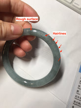 Load image into Gallery viewer, 55.5mm Certified Type A 100% Natural dark green/purple/gray round cut Jadeite bangle AA127-6935
