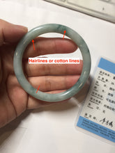 Load image into Gallery viewer, 55.8mm Certified Type A 100% Natural green/blue with green floating flowers slim round cut Jadeite bangle PB237-9550

