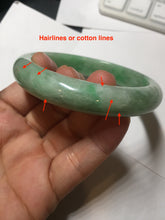 Load image into Gallery viewer, 58.4mm Certified Type A 100% Natural sunny green gray Jadeite Jade bangle PA119-9890
