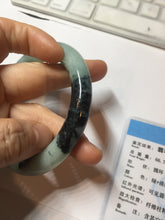Load image into Gallery viewer, 58.8mm certified 100% natural type A dark green white with green floating flowers jadeite bangle PH77-5859
