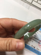 Load image into Gallery viewer, 卖了 55mm Certified Type A 100% Natural Oily Dark Green Gray Black(油青) Jadeite Jade Bangle PH258-7155
