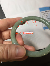 Load image into Gallery viewer, 58.8mm Certified Type A 100% Natural Oily Dark Green Gray Black(油青) round cut Jadeite Jade Bangle PE108-7124
