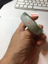 Load image into Gallery viewer, 51mm Certified type A 100% Natural green white half mountain half water (半山半水) thin Jadeite Jade bangle PB272-1040

