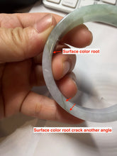 Load image into Gallery viewer, 52.4mm Certified 100% natural Type A half dark green gray black(油青) half light purple Breeze of Provence series((普罗旺斯的风)) square jadeite jade bangle AZ177-0508
