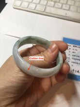 Load image into Gallery viewer, 50.5mm certified 100% natural Type A sunny green/white/purple thin jadeite jade bangle PE77-5465
