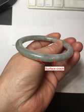 Load image into Gallery viewer, 54.5mm Certified Type A 100% Natural light green/gray/black round cut Jadeite bangle J147-3893
