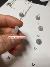 Load image into Gallery viewer, 10.5mm Type A 100% Natural purple green gray Jadeite Safety Guardian Button donuts pendant group PH121 Add on item
