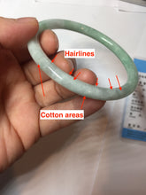 Load image into Gallery viewer, 62.5mm Certified Type A 100% Natural sunny green white round cut jadeite Jade bangle PB262-3258
