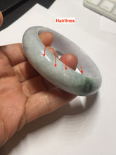 Load image into Gallery viewer, 54.6mm certified 100% natural Type A light gray white purple chubby jadeite jade bangle PH150-4758
