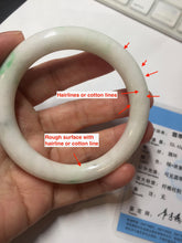 Load image into Gallery viewer, 55.5mm Certified Type A 100% Natural sunny green/white(白底青)/purple Jadeite Jade bangle PE41-2867
