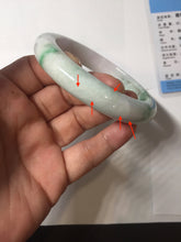 Load image into Gallery viewer, 60.6mm certified 100% Natural sunny green/white/purple/brown Jadeite Jade bangle AZ165-4034
