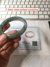Load image into Gallery viewer, 50.5mm certified 100% natural Type A light oily dark green purple gray watermelon rind (瓜油青) jadeite jade bangle PC247-1382
