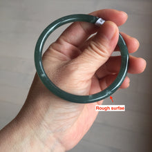 Load image into Gallery viewer, 60mm Certified Type A 100% Natural dark green/blue/gray with Guatemala slim round cut Jadeite bangle PE49-7058
