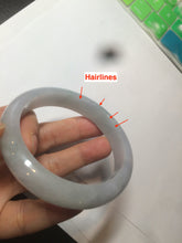 Load image into Gallery viewer, 56.4mm 100% natural Type A icy light green/purple jadeite jade bangle AX52-0307
