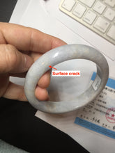 Load image into Gallery viewer, 62.5mm certified 100% natural Type A light purple/white jadeite jade bangle PA11-6113
