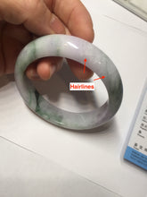 Load image into Gallery viewer, 57.7mm certified 100% natural Type A light green yellow purple(FU LOU SHOU) chubby jadeite jade bangle PA191-4761
