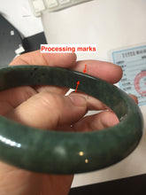 Load image into Gallery viewer, 62mm certified 100% natural Type A oily dark green gray black(老油青) jadeite jade bangle BS176-0054
