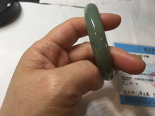 Load image into Gallery viewer, 52.5mm Certified Type A 100% Natural Oily Dark Green Gray Black(油青) Oval Jadeite Jade Bangle PE105-7129
