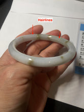 Load image into Gallery viewer, 57.2mm certified 100% natural Type A white yellow brown purple Autumn Leaf round cut jadeite jade bangle H162-6012
