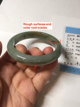 Load image into Gallery viewer, 55.4mm certified 100% natural Type A dark green yellow gray black jadeite jade bangle AA72-7576
