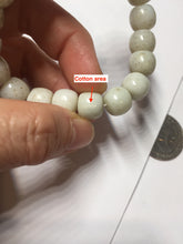 Load image into Gallery viewer, 10x8mm 100% Natural beige white brown vintage style  flying dandelions Osmanthus fragrans cake(桂花糕) nephrite Jade bead bracelet HT133

