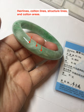 Load image into Gallery viewer, 60mm Certified Type A 100% Natural sunny green gray Jadeite Jade bangle BG234-9885
