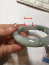 Load image into Gallery viewer, 57.5mm certified type A 100% Natural icy watery light green/purple/white chubby Jadeite jade bangle PF77-1315
