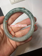 Load image into Gallery viewer, 54.6mm Certified Type A 100% Natural green white gray round cut jadeite Jade bangle BH236-0267
