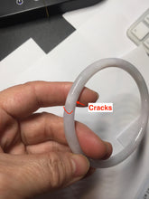 Load image into Gallery viewer, Sold! please don&#39;t order, Thanks.  62mm Certified Type A 100% Natural white light purple slim round cut Jadeite bangle AU35-8538
