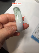 Load image into Gallery viewer, 53.5mm certified type A 100% Natural light green purple white Jadeite Jade bangle J150-6018
