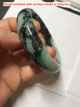 Load image into Gallery viewer, 62.2mm Certified Type A 100% Natural sunny green/dark greenJadeite bangle Call of the Distant Mountains(远山的呼唤) PH72-0606
