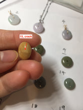 Load image into Gallery viewer, 9.9-15mm Type A 100% Natural light green yellow brown purple Jadeite Safety Guardian Button abacus bead donuts pendant PF73 Add on item
