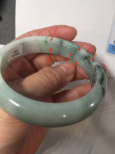 Load image into Gallery viewer, 57.8mm Certified Type A 100% Natural sunny green dark green white Jadeite bangle AZ164-6583
