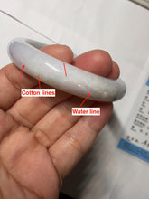 Load image into Gallery viewer, 56.7mm certified 100% natural Type A dark green/purple/white with green floating flowers jadeite jade bangle PB233-2826
