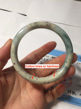 Load image into Gallery viewer, 56.8mm Certified Type A 100% Natural light green/yellow/red strawberry jelly Jadeite Jade bangle AA87-3950
